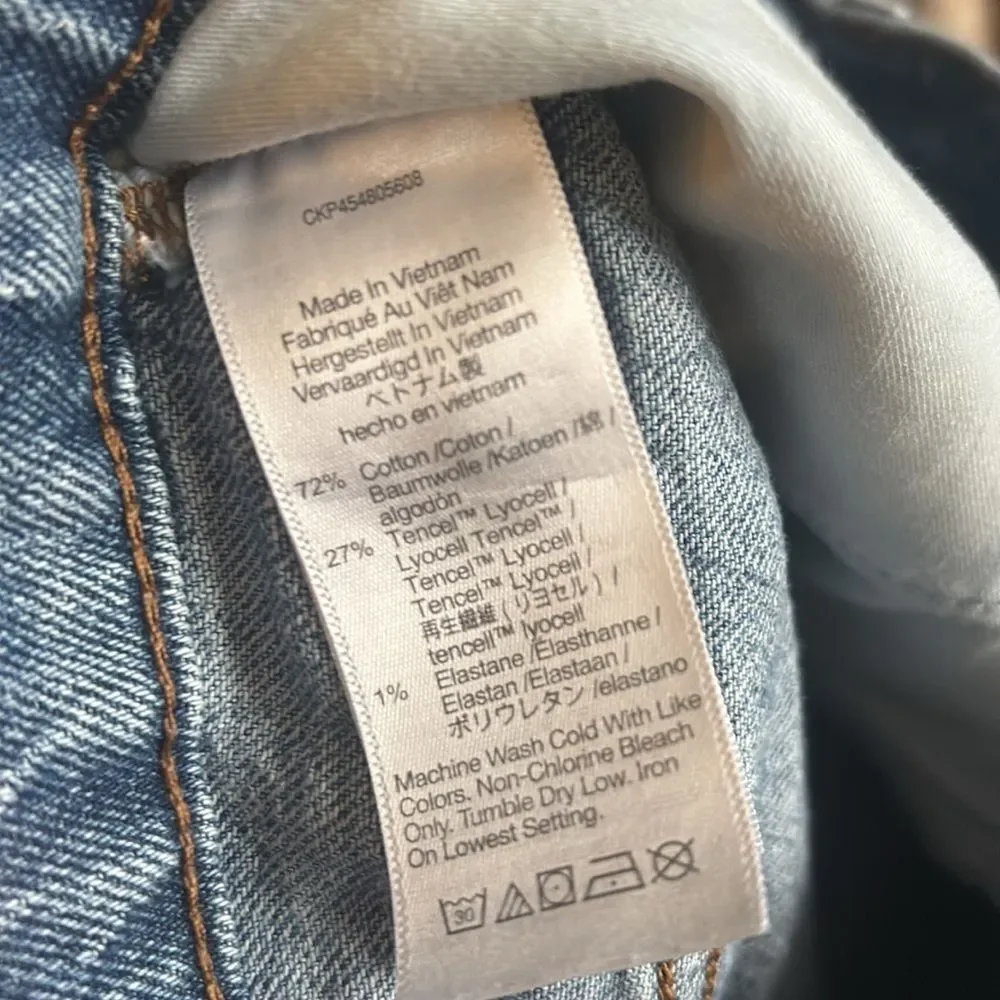 Madewell The Perfect Jean Short Summer Casual Denim Distressed Raw Hem Sz 25